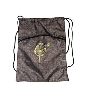 Dandelion Embroidered Drawstring Backpack With Zipper Pocket